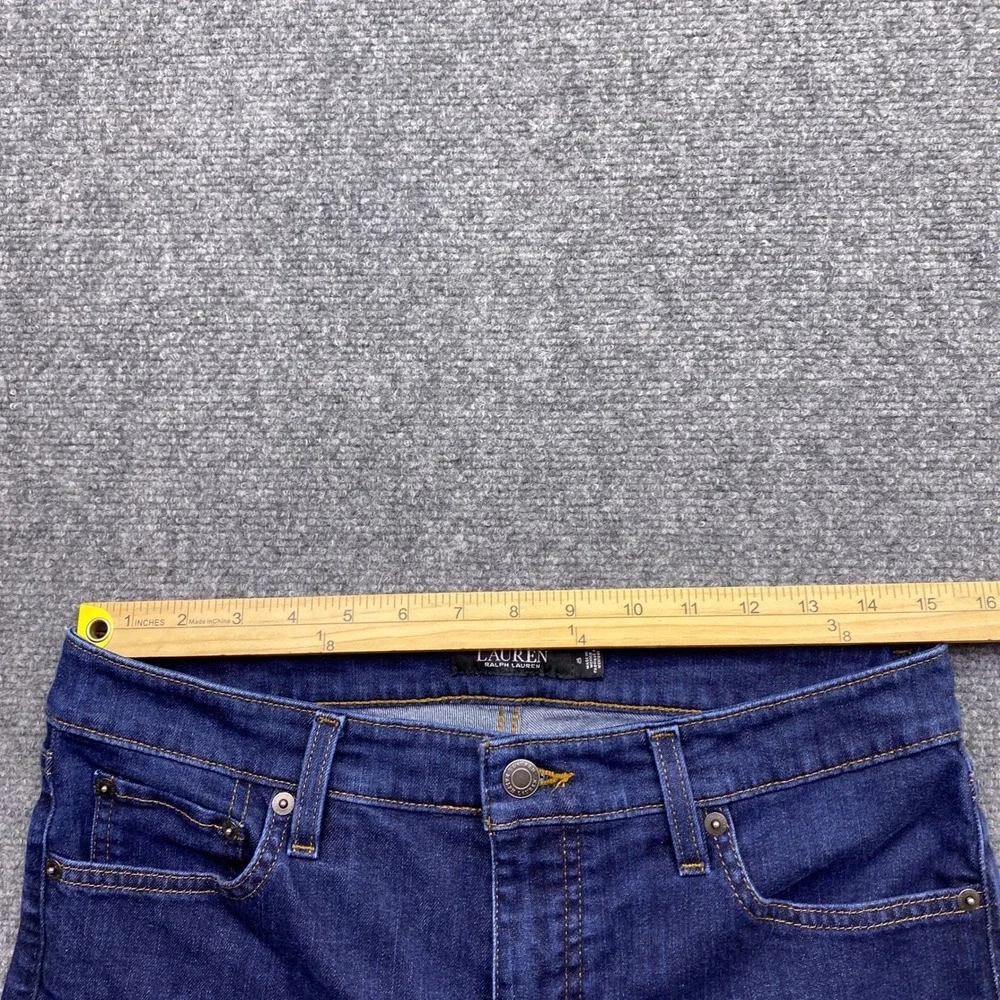Lauren Ralph Lauren Womens Size 10 Dark Wash Straight Leg Jeans Blue Denim
